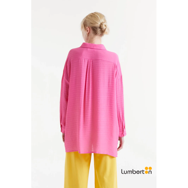 Camisa Oversise Fluida Rosa 11037