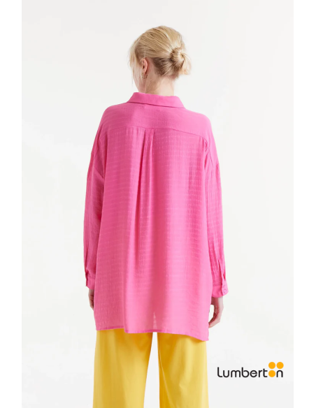 Camisa Oversise Fluida Rosa 11037