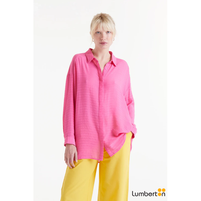 Camisa Oversise Fluida Rosa 11037