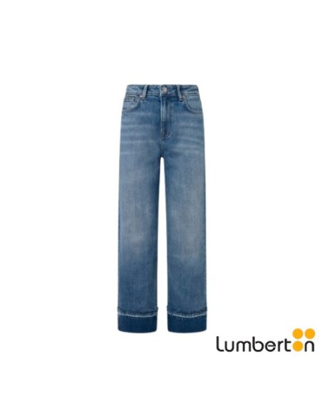 Tejano Azul Desgastado DobladilloLOOSE890