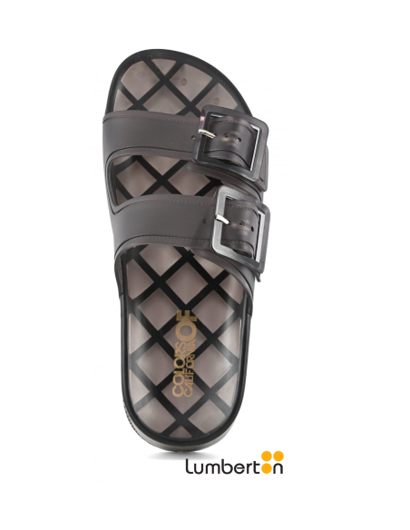 Sandalia Negra con plataforma con hebillasCHJ402