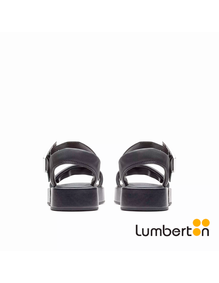 Sandalia plana+Hebilla Negra ALDA