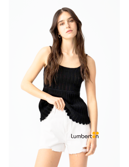 Top punto croché negro ALBA
