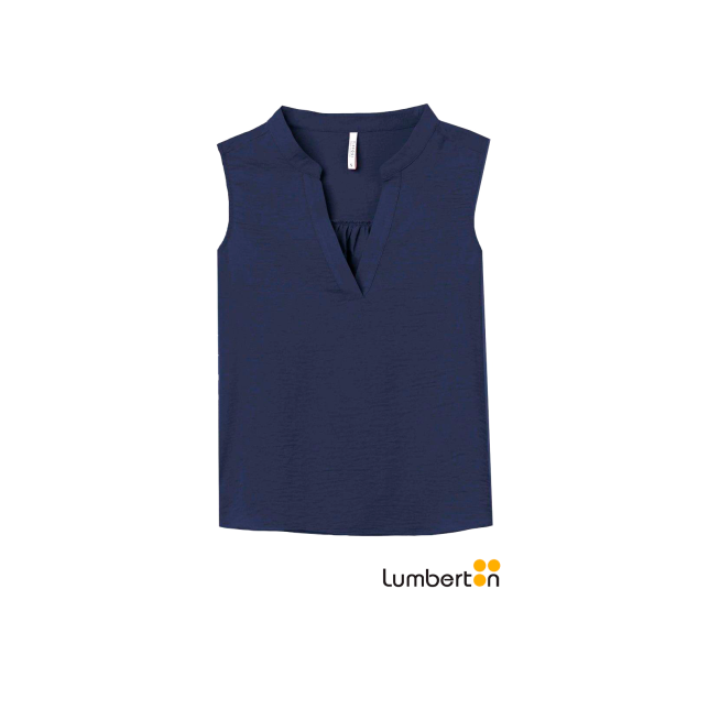 Blusa sin mangas "fluida" azul marina...