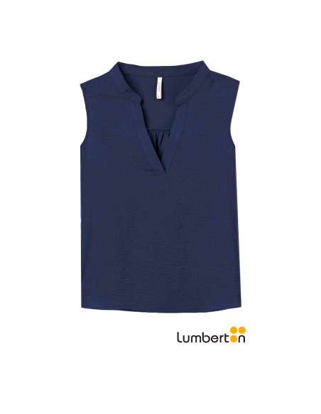 Blusa sin mangas "fluida" azul marina HAZELA