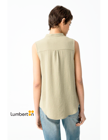 Blusa sin mangas fluida verde oliva HAZELV
