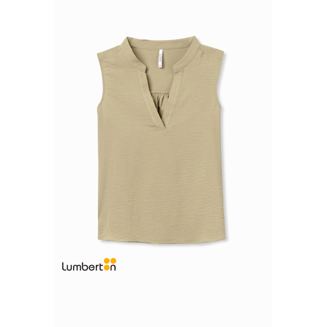 Blusa sin mangas fluida verde oliva...