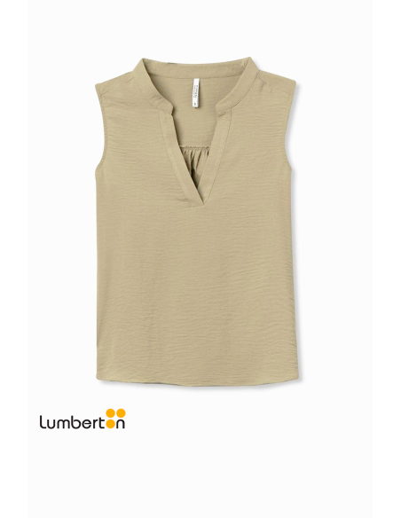 Blusa sin mangas fluida verde oliva HAZELV