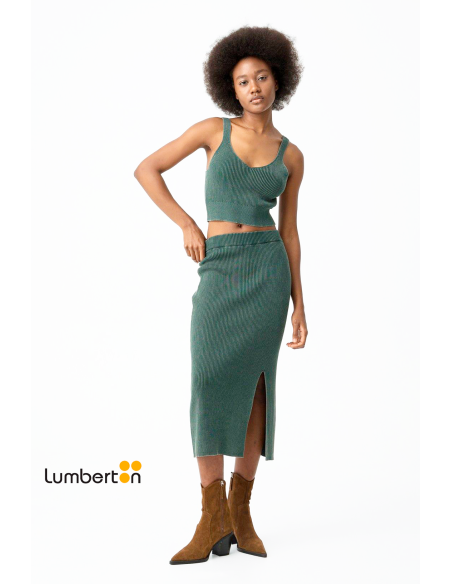Falda punto tipo "tubo" color verde oscuro RAINEFV
