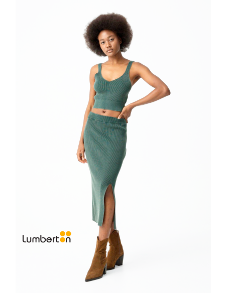 Falda punto tipo "tubo" color verde oscuro RAINEFV