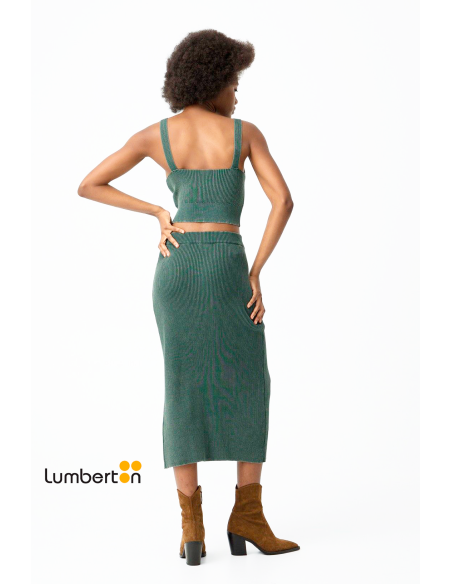 Falda punto tipo "tubo" color verde oscuro RAINEFV