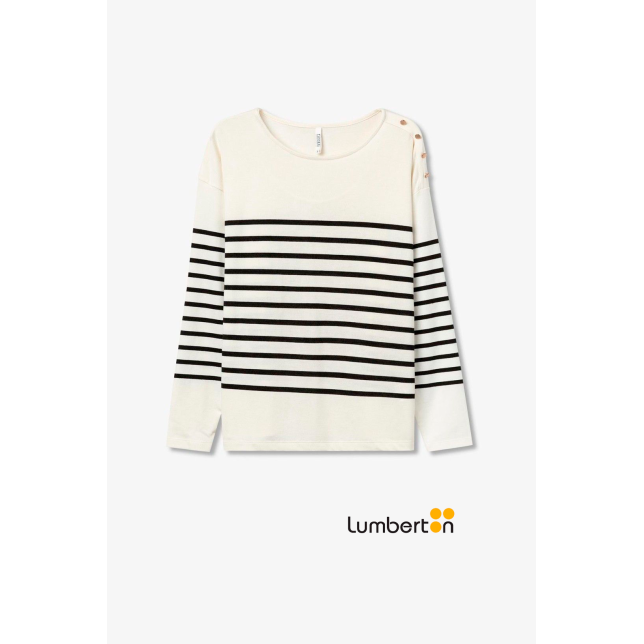 Sudadera blanca con detalle rayas VENICE