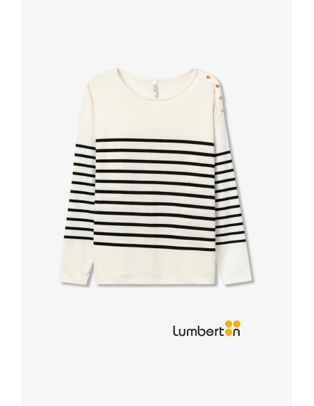 Sudadera blanca con detalle rayas VENICE