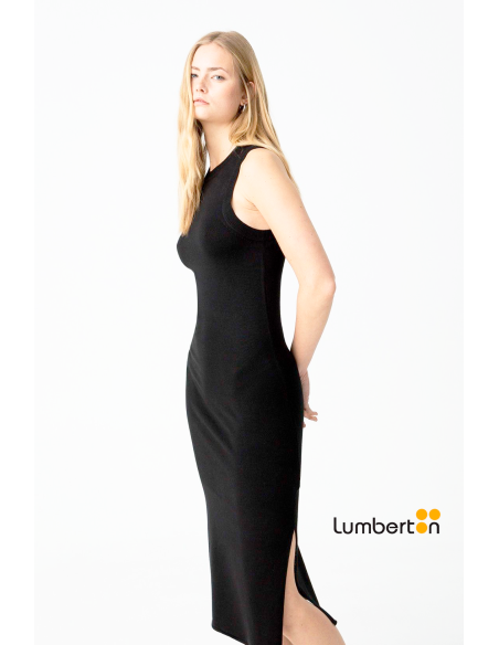 Vestido sencillo sin mangas color negro HALIAN