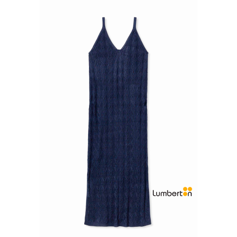Vestido azul marino calado... 2