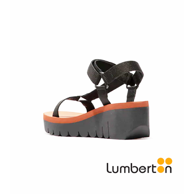 Sandalia negra detalle rojo YEFAM Sandalia negra detalle rojo YEFAM