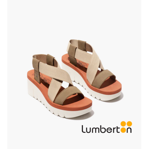 Sandalia beige y kaki tiras... 2
