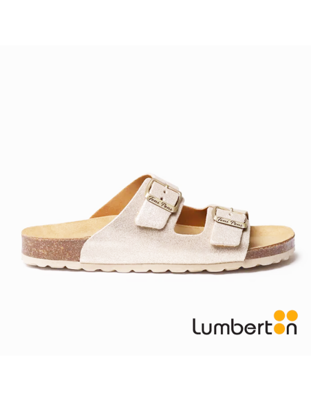 Sandalia plateada + hebilla GHANAP