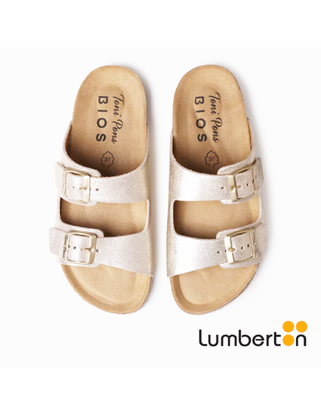 Sandalia plateada + hebilla GHANAP