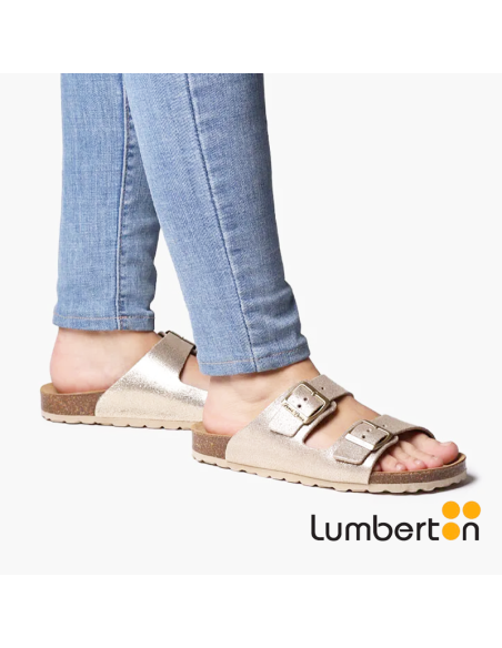 Sandalia plateada + hebilla GHANAP