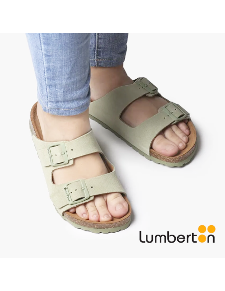 Sandalia verde oliva + hebilla GHANAV