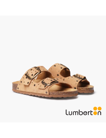 Sandalia Camel + detalle lentejuelas GRETEL