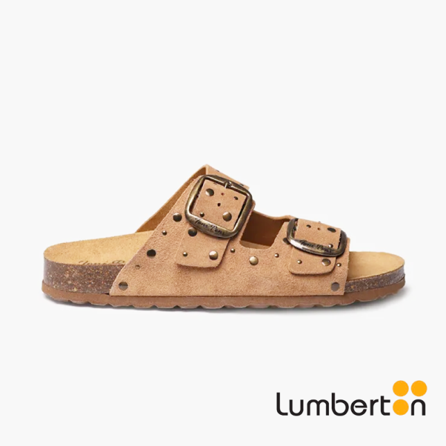 Sandalia Camel + detalle lentejuelas...