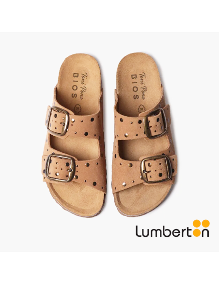 Sandalia Camel + detalle lentejuelas GRETEL