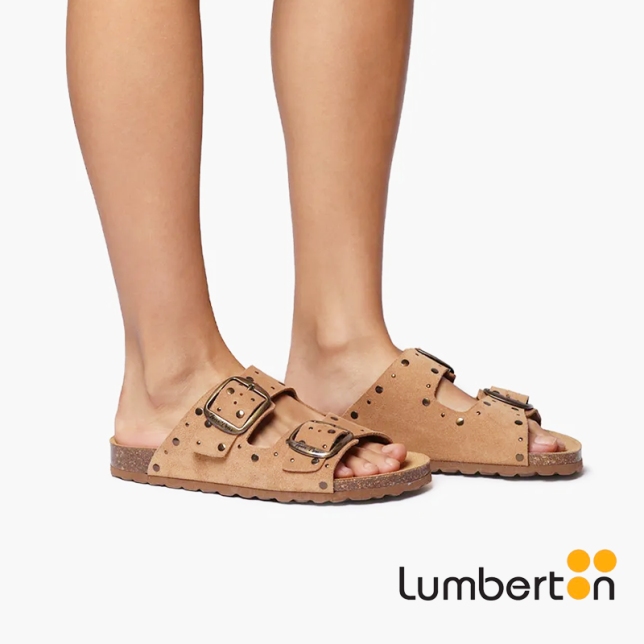 Sandalia Camel + detalle lentejuelas...