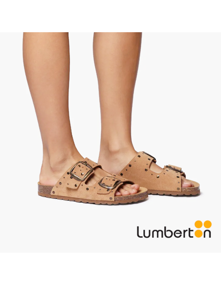 Sandalia Camel + detalle lentejuelas GRETEL