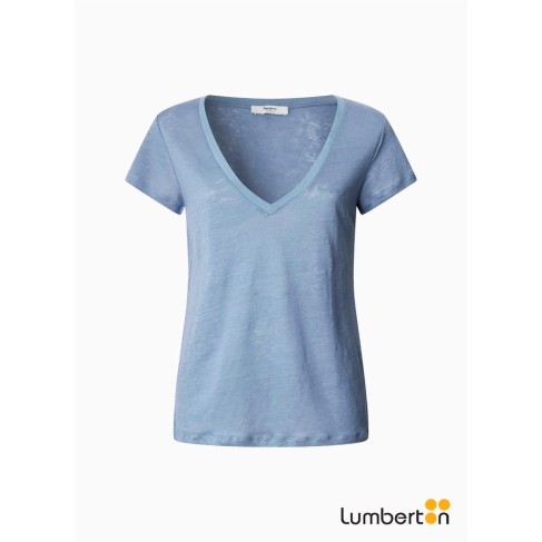 Camiseta básica azul con...