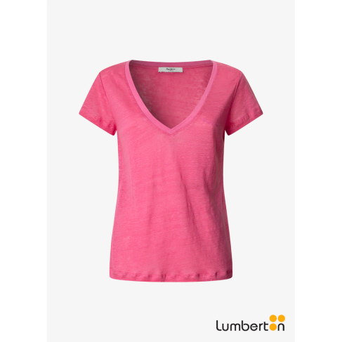 Camiseta básica fucsia de...