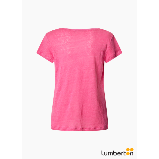 Camiseta básica fucsia de cuello...