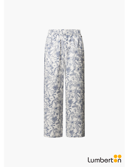 Pantalón largo lino con estampado floralDIJANA