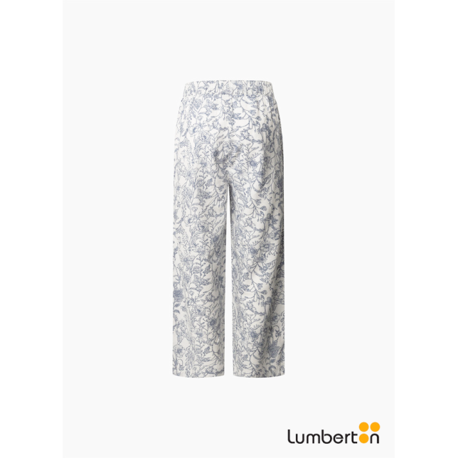 Pantalón largo lino con estampado...