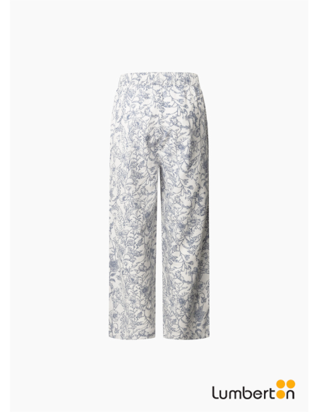 Pantalón largo lino con estampado floralDIJANA
