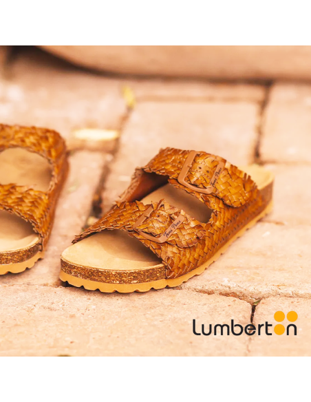 Sandalia camel + efecto roto GUAMM