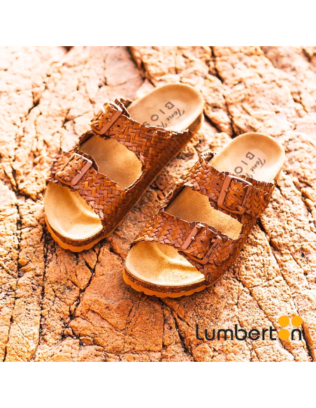 Sandalia camel + efecto roto GUAMM