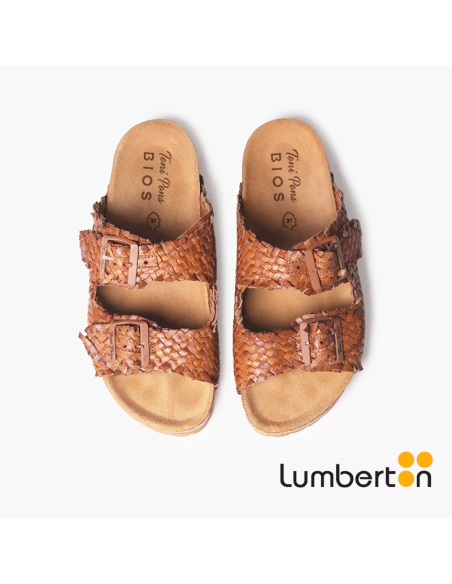 Sandalia camel + efecto roto GUAMM