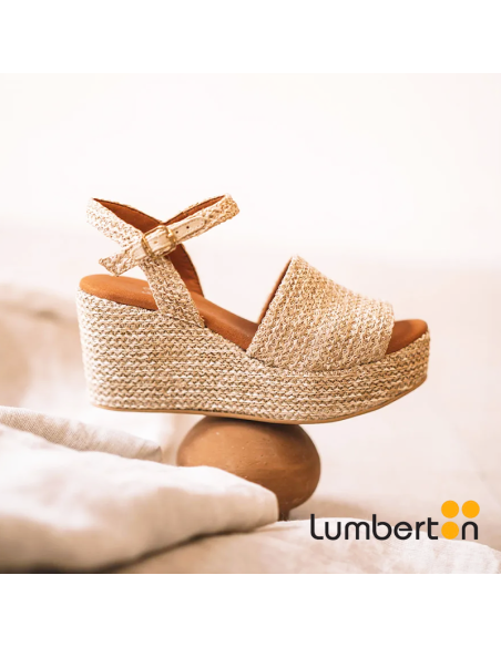 Sandalia de cuña plataforma beige TULIA