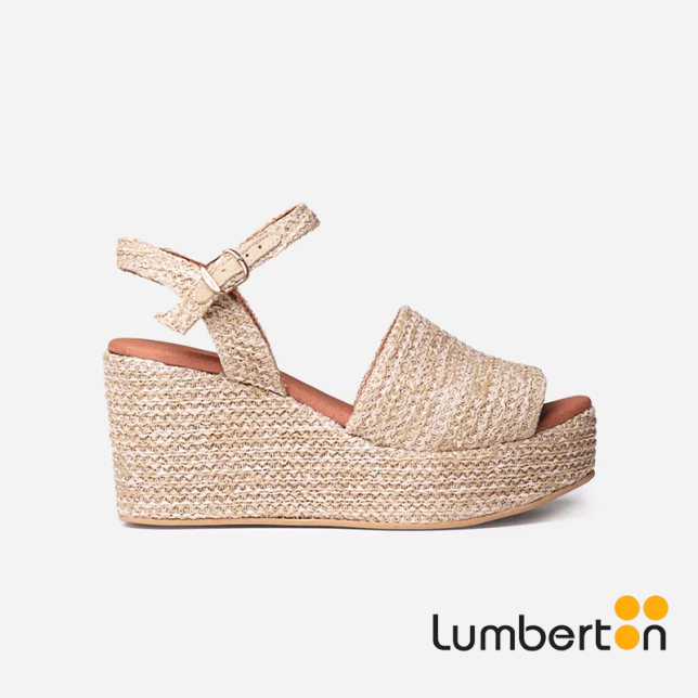 Sandalia de cuña plataforma beige TULIA