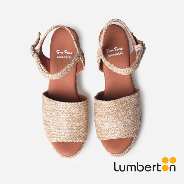 Sandalia de cuña plataforma beige TULIA