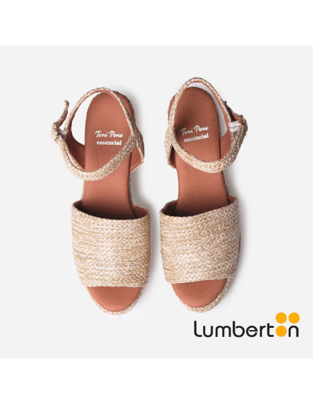 Sandalia de cuña plataforma beige TULIA