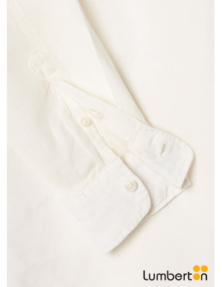 Camisa de cuello mao lino blancaASHERBL