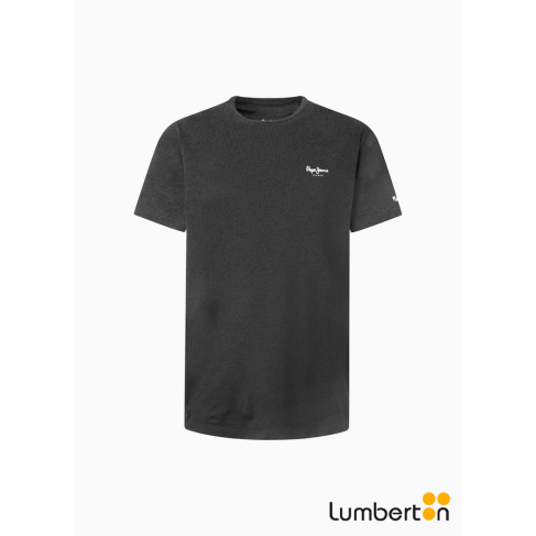 Camiseta básica negra logo...
