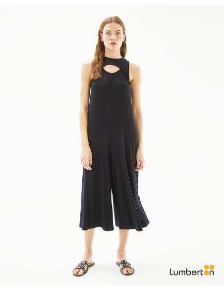 Mono tejido punto circular detalle cut out NegroMO301