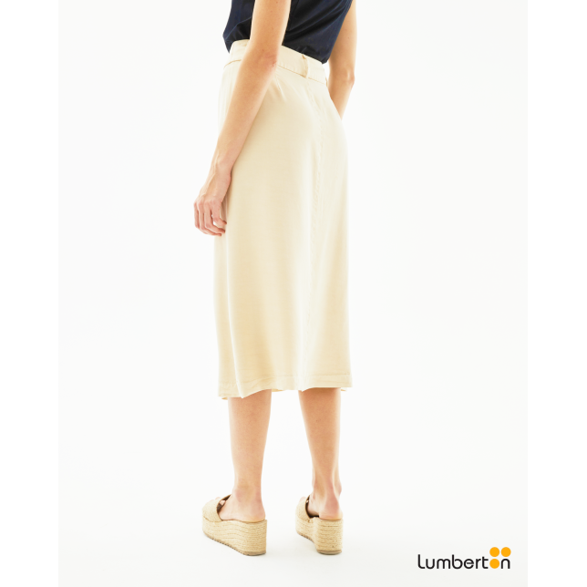 Falda midi beige fluida cargo BeigeFA312 Falda midi beige fluida cargo BeigeFA312