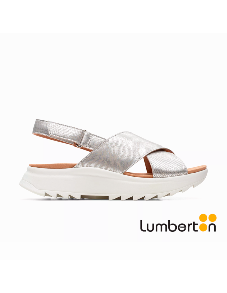 Sandalia plateada tiras cruzadas SILVER