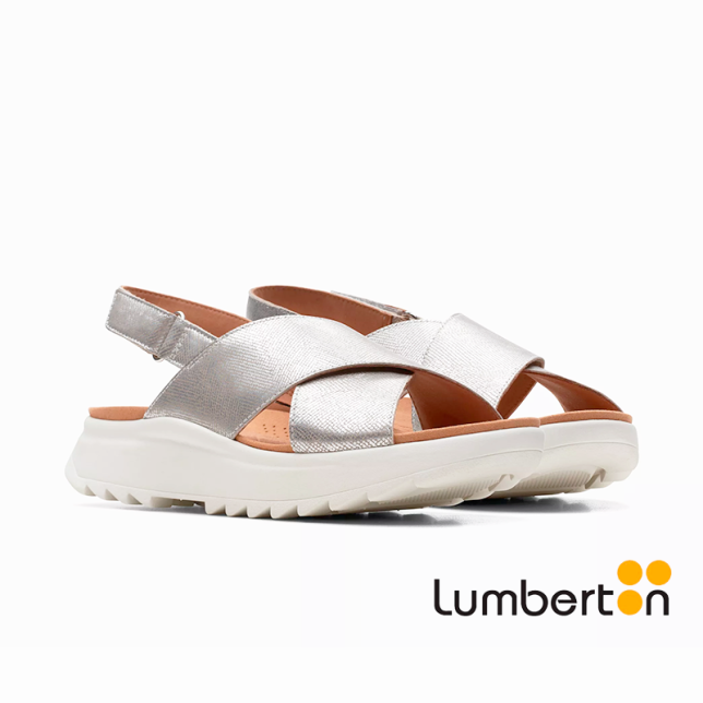 Sandalia plateada tiras cruzadas SILVER