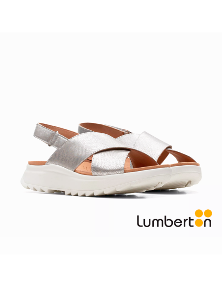 Sandalia plateada tiras cruzadas SILVER